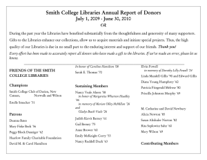  Smith College Libraries Annual Report of Donors