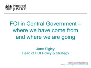 – FOI in Central Government where we have come from