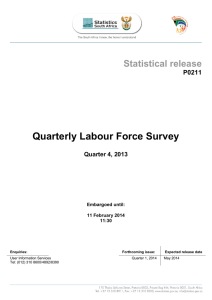 Quarterly Labour Force Survey Statistical release P0211 Quarter 4, 2013