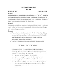 22.101 Applied Nuclear Physics (Fall 2004) Problem Set No. 6