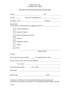 SMITH COLLEGE WITHDRAWAL  FORM