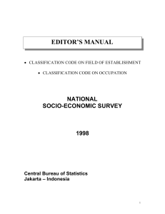 EDITOR’S MANUAL NATIONAL SOCIO-ECONOMIC SURVEY 1998
