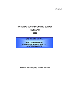 NATIONAL SOCIO-ECONOMIC SURVEY SUSENAS 2002