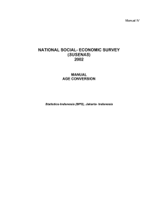 NATIONAL SOCIAL- ECONOMIC SURVEY SUSENAS 2002 MANUAL