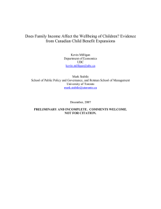 Does Family Income Affect the Wellbeing of Children? Evidence