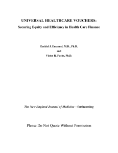 UNIVERSAL HEALTHCARE VOUCHERS: Please Do Not Quote Without Permission