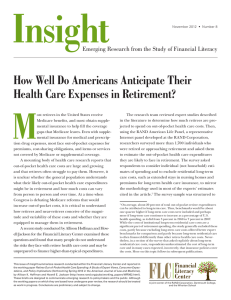 Insight M How Well Do Americans Anticipate Their Health Care Expenses in Retirement?