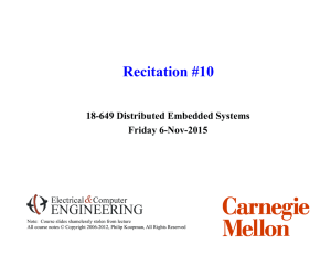 Recitation #10 18-649 Distributed Embedded Systems Friday 6-Nov-2015