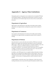 Appendix C:  Agency Data Limitations