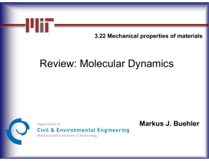 Review: Molecular Dynamics xxx Markus J. Buehler 3.22 Mechanical properties of materials