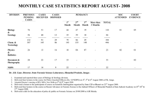 MONTHLY CASE STATISTICS REPORT AUGUST- 2008