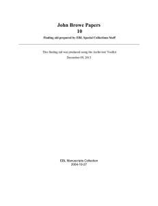 John Browe Papers 10 EBL Manuscripts Collection 2004-10-27