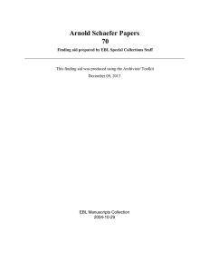 Arnold Schaefer Papers 70 EBL Manuscripts Collection 2004-10-29