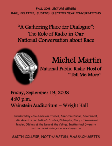 Michel Martin “A Gathering Place for Dialogue”: National Conversation about Race
