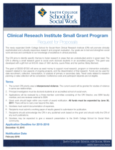 Clinical Reseach Institute Small Grant Program Request for Proposals