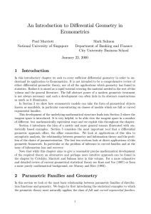 An Introduction to Di¤erential Geometry in Econometrics