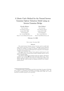 A Monte Carlo Method for the Normal Inverse Inverse Gaussian Bridge