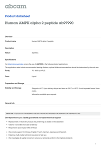 Human AMPK alpha 2 peptide ab97990 Product datasheet Overview Product name