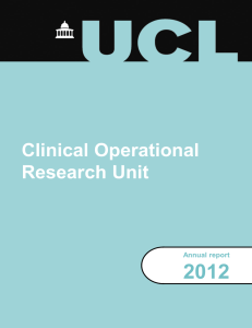 2012 Clinical Operational Research Unit Annual report