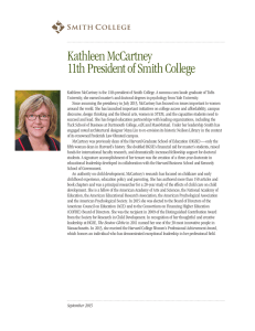 Kathleen McCartney 11th President of Smith College