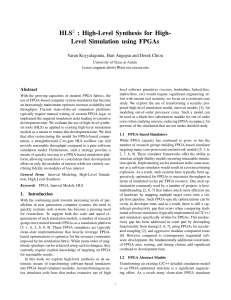 HLS : High-Level Synthesis for High- Level Simulation using FPGAs 2