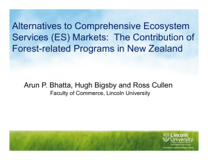 Alternatives to Comprehensive Ecosystem Services (ES) Markets:  The Contribution of