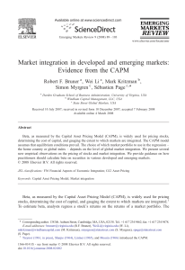 Market integration in developed and emerging markets: Evidence from the CAPM