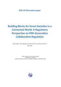 Building Blocks for Smart Societies in a Connected World: A Regulatory
