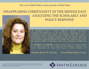 DiSAPPEARinG CHRiSTiAniTy in THE MiDDLE EAST: AnALyzinG THE SCHoLARLy AnD PoLiCy RESPonSE