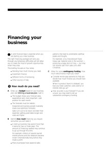 Financing your business