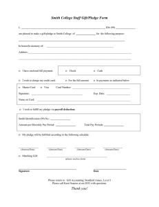 Smith College Staff Gift/Pledge Form