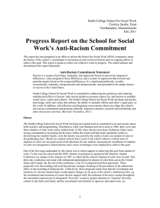 Progress Report on the School for Social Work’s Anti-Racism Commitment