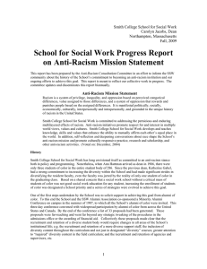 School for Social Work Progress Report on Anti-Racism Mission Statement
