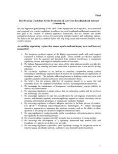 Final  Best Practice Guidelines for the Promotion of Low Cost Broadband... Connectivity