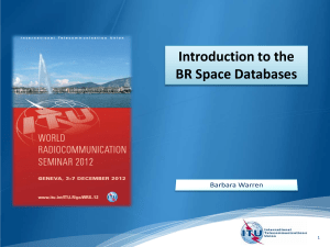 Introduction to the BR Space Databases  1