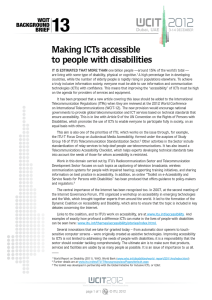 13 Making ICTs accessible to people with disabilities WCIT