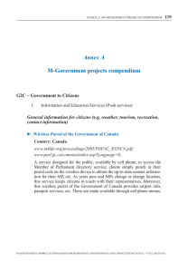 Annex A M-Government projects compendium G2C – Government to Citizens