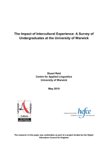 The Impact of Intercultural Experience: A Survey of  Stuart Reid