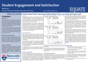 Student Engagement and Satisfaction SUMMARY Martin Farr