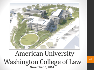 American University Washington College of Law November 5, 2014 WT