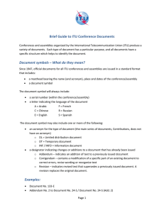 Brief Guide to ITU Conference Documents