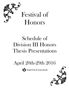 Festival of Honors Schedule of Division III Honors