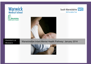 U W Warwickshire Infant Mental Health Pathway: January 2014