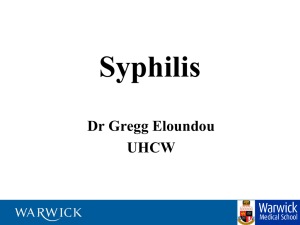 Syphilis Dr Gregg Eloundou UHCW