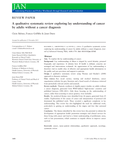 A qualitative systematic review exploring lay understanding of cancer