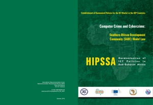 HIPSSA  Computer Crime and Cybercrime: Southern African Development