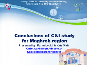 Conclusions of C&amp;I study for Maghreb region  Kaïs Siala