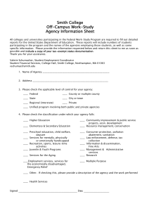Smith College Off-Campus Work-Study Agency Information Sheet