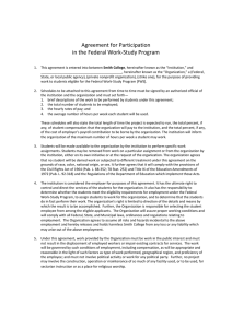 Agreement for Participation   in the Federal Work‐Study Program 