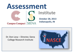 Assessment Institute Dr. Don Levy – Director, Siena College Research Institute